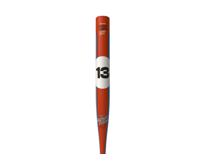 A photo of the Combat Performance Gulf Racer Bradley Jones CR-1 12.75" USSSA Slo-Pitch Bat in colour red blue and white.