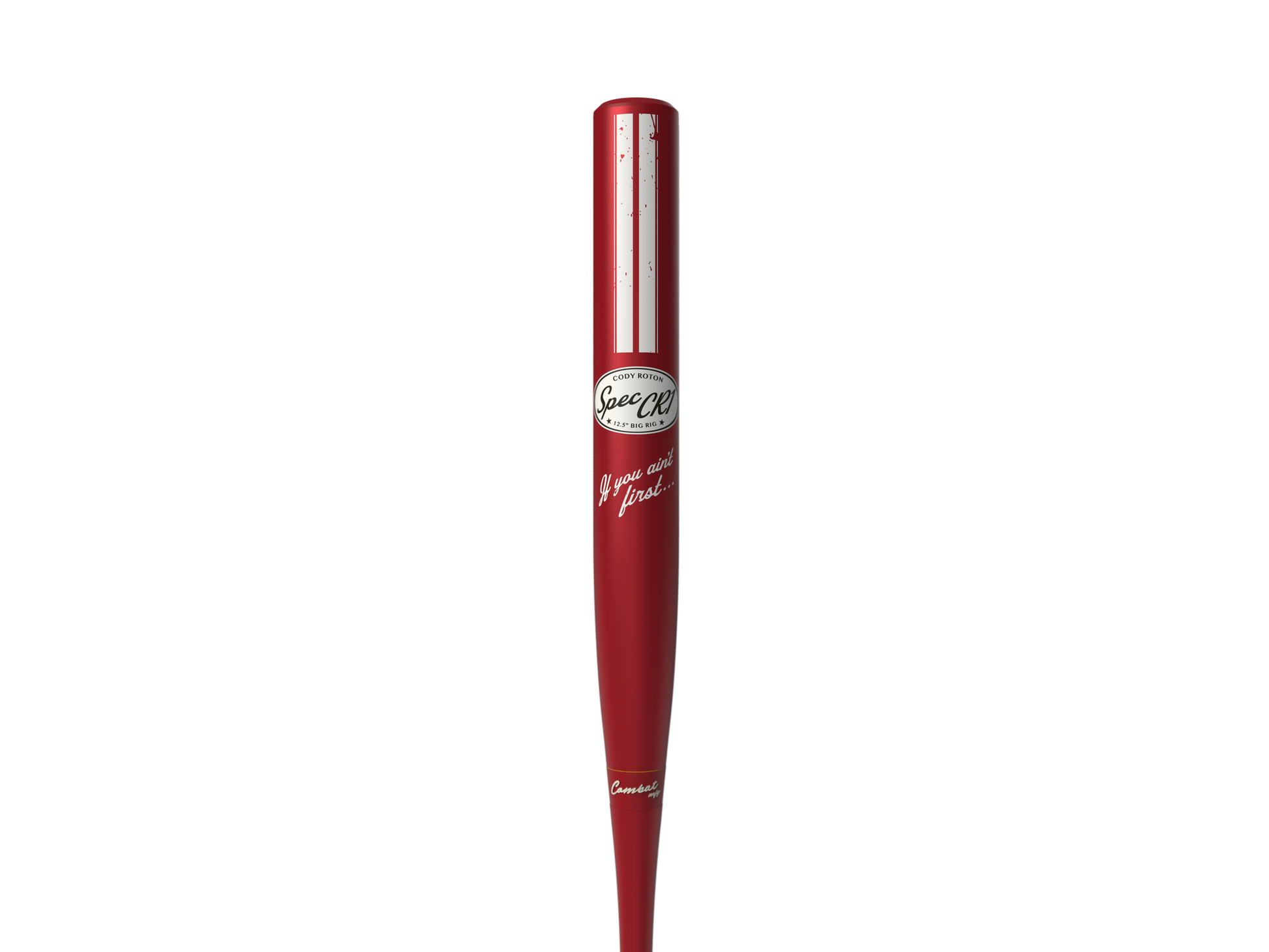 A photo of the Combat Performance Stang Cody Roton Jones CR-1 12.5" USSSA Slo-Pitch Bat in colour red and white.