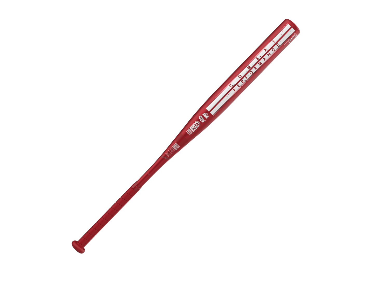 A photo of the Combat Performance Stang Cody Roton Jones CR-1 12.5" USSSA Slo-Pitch Bat in colour red and white.