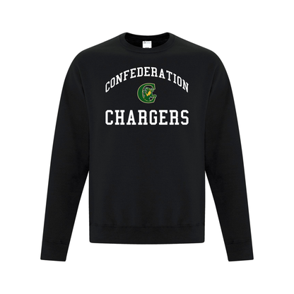 A photo of the Confederation Chargers - Adult Crewneck Sweatshirt in colour black