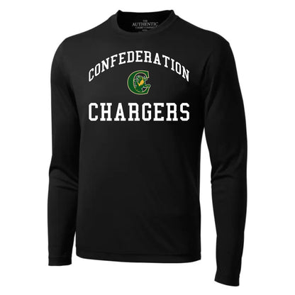A photo of the Confederation Chargers Adult Long Sleeve in colour black.