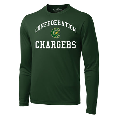 A photo of the Confederation Chargers Adult Long Sleeve in colour green.