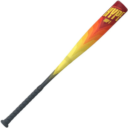 A photo of the Easton Hype drop -8 2 Piece Composite Youth Baseball Bat USSSA in colour red, orange and yellow. Front view. Bat Digest Diamond 2024 Best Bat Award.