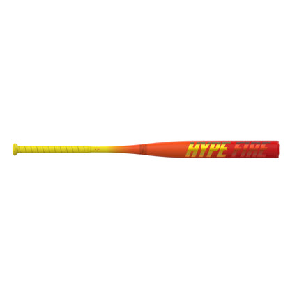 A photo of the Easton Hype Fire Loaded 12.75" 2-Piece Slo-Pitch Softball Bat (2026) in colour red and yellow.