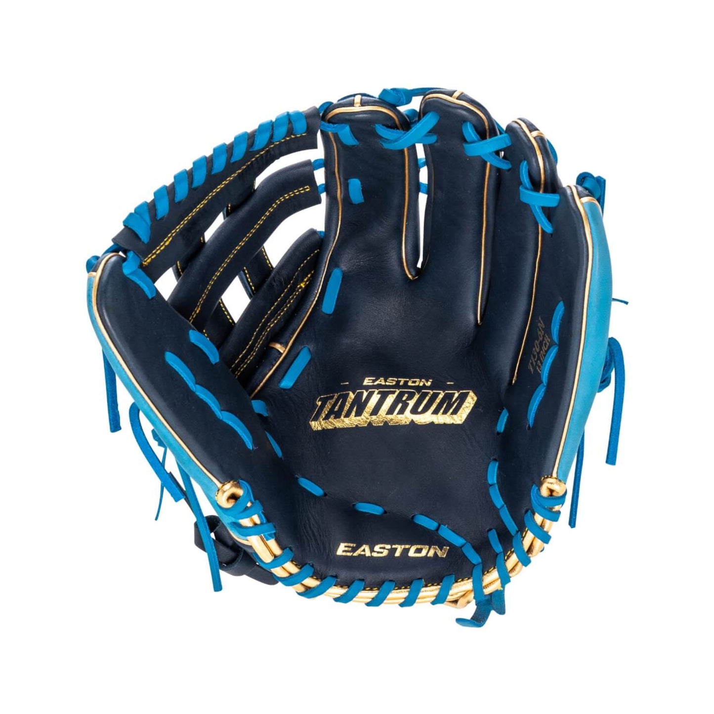 A photo of the Easton Tantrum Series 13" Slow Pitch Softball Glove  in colour black and blue.