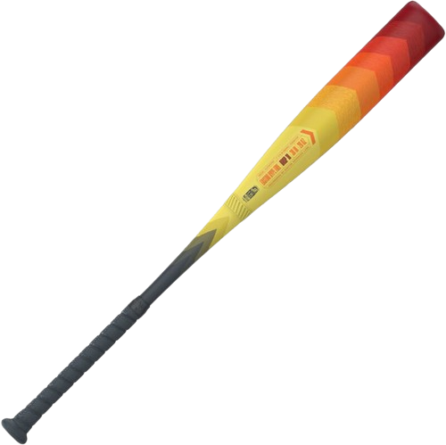 A photo of the Easton Hype drop -10 2 Piece Composite Youth Baseball Bat USSSA in colour red, orange and yellow. Back view. Bat Digest Diamond 2024 Best Bat Award.
