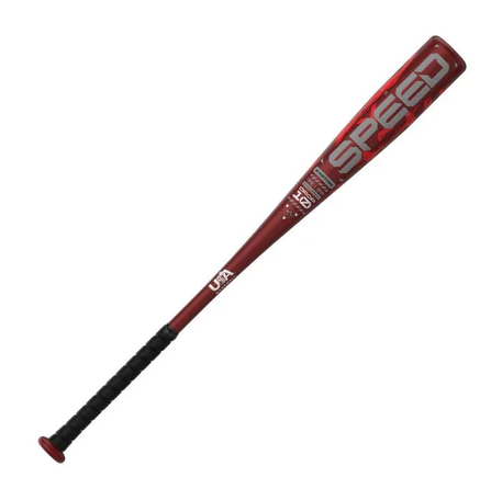 A photo of the Easton Speed 2 5/8" Barrel (-10) USA Youth Baseball Bat in colour red and black.