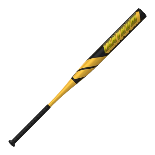 A photo of the Easton Tantrum Gold 12.75" Loaded Slo-Pitch Bat in colour yellow and black.