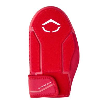 A photo of the Evoshield Shorty 2.0 Sliding Mitt in colour scarlet red with a white Evo logo.