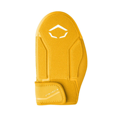 A photo of the Evoshield Shorty 2.0 Sliding Mitt in colour gold with a white Evo logo.