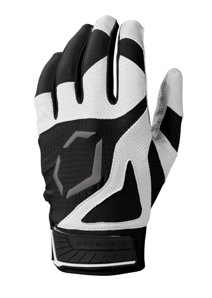 A photo of the Evoshield SRZ-1™ Adult Batting Gloves in colour black and white.