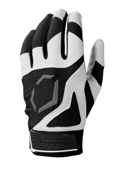 A photo of the Evoshield SRZ-1™ Adult Batting Gloves in colour black and white.
