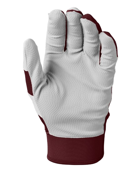 A photo of the Evoshield SRZ-1™ Adult Batting Gloves in colour maroon and white.