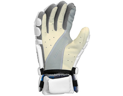 A photo of the EVO warrior lacrosse gloves in colour white back view