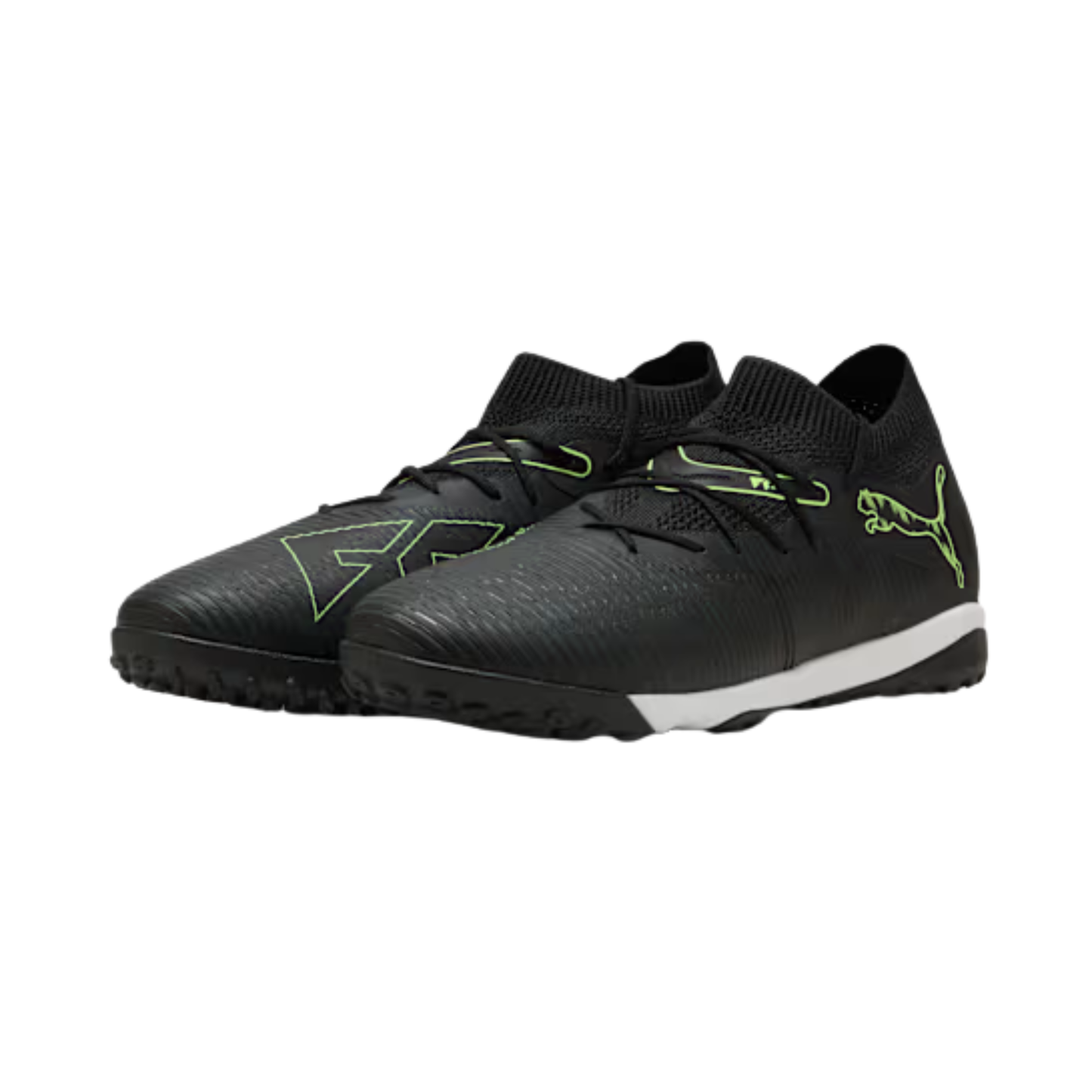 A photo of the Puma FUTURE 8 MATCH TT Men's Soccer Cleats in colour black and white.