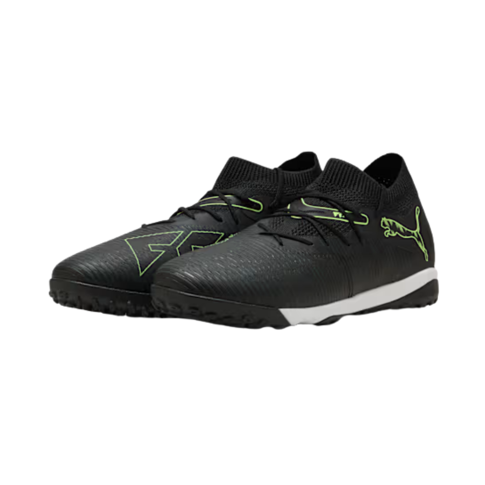 A photo of the Puma FUTURE 8 MATCH TT Men's Soccer Cleats in colour black and white.