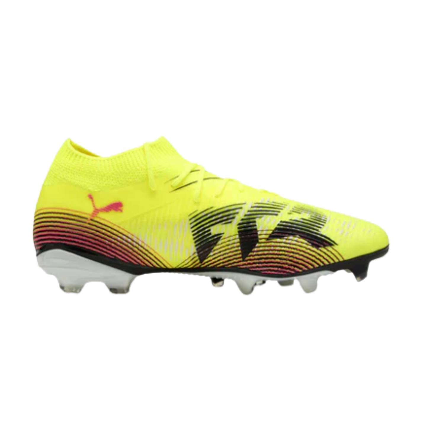 A photo of the Puma FUTURE 8 MATCH TT Men's Soccer Cleats in colour Yellow Alert and Black.