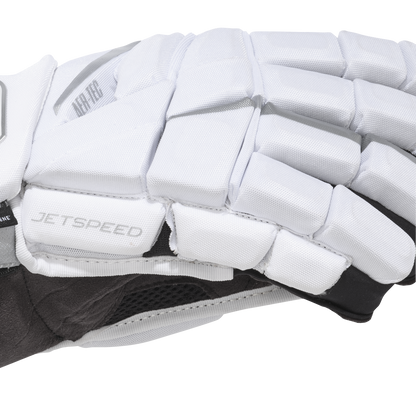 A photo of the CCM JetSpeed FT8 Pro Hockey Gloves - White Edition