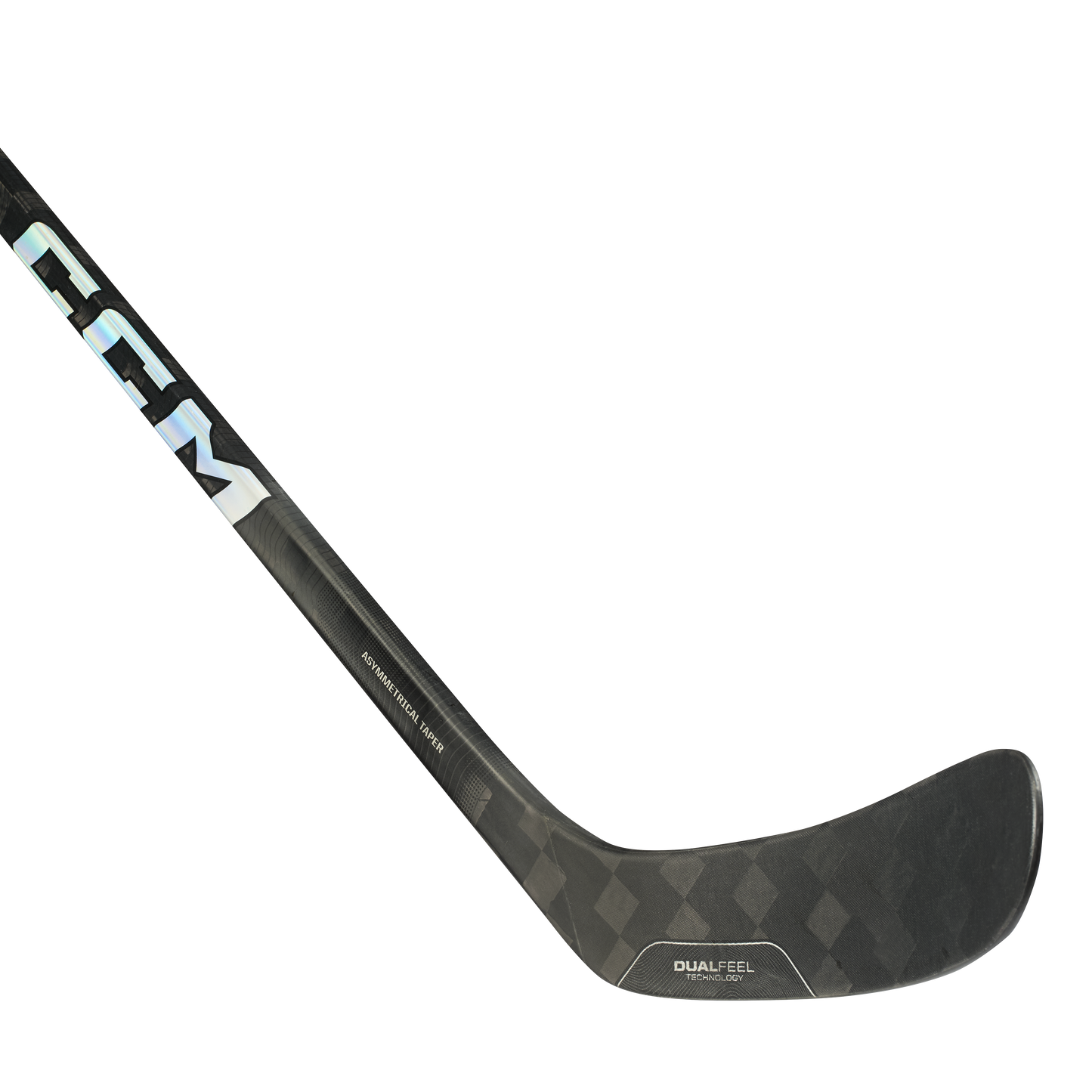 This is a photo of the CCM Ribcor Trigger 8 Pro Chrome Intermediate Hockey Stick