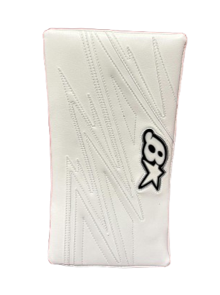 A photo of the Brian's OPTik 4 Senior Goalie Blocker in colour white. Front view.