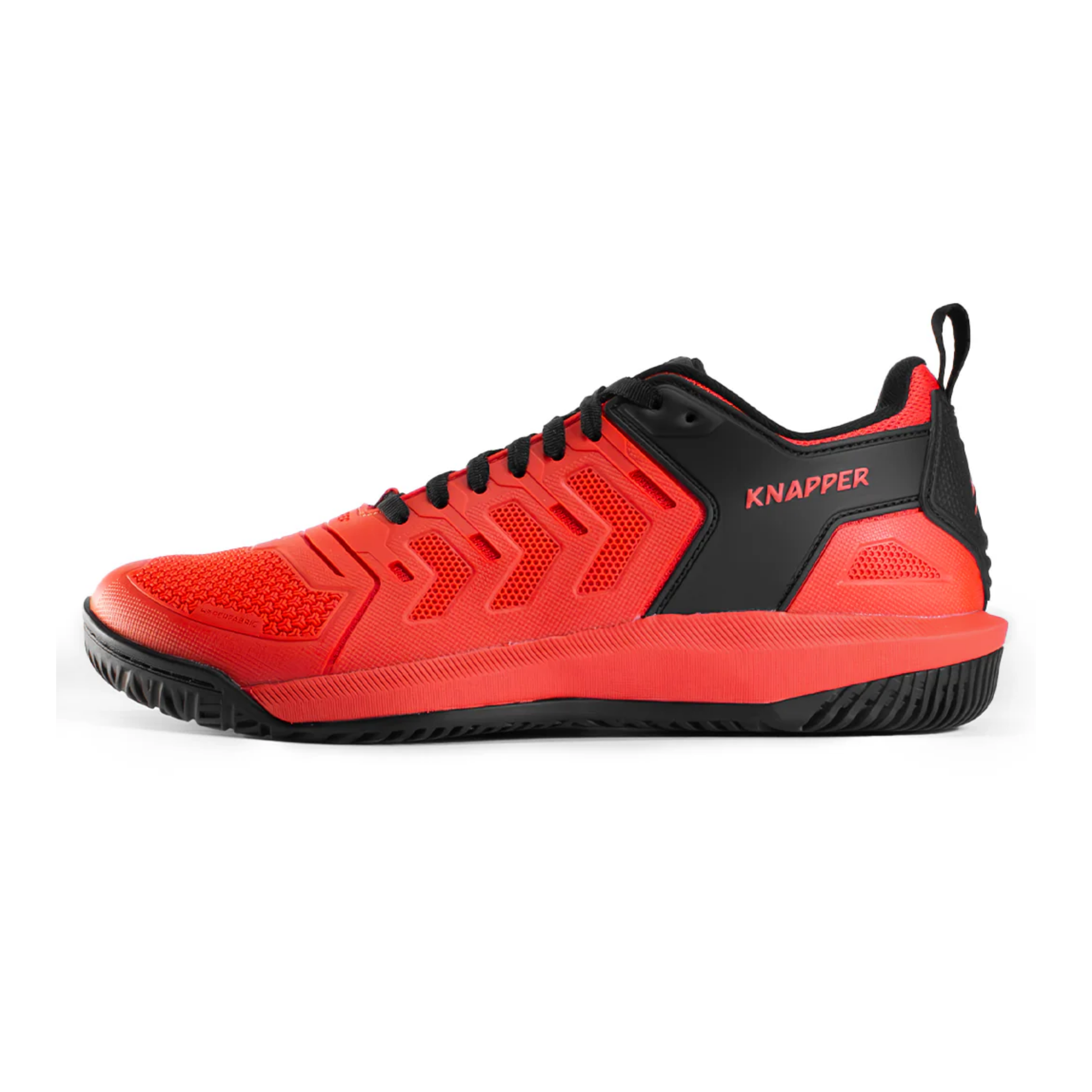 A photo of the Knapper AK6 v1 Hockey Shoes in colour red and black.