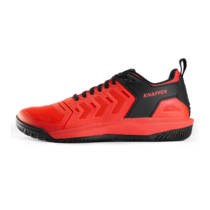 A photo of the Knapper AK6 v1 Hockey Shoes in colour red and black.