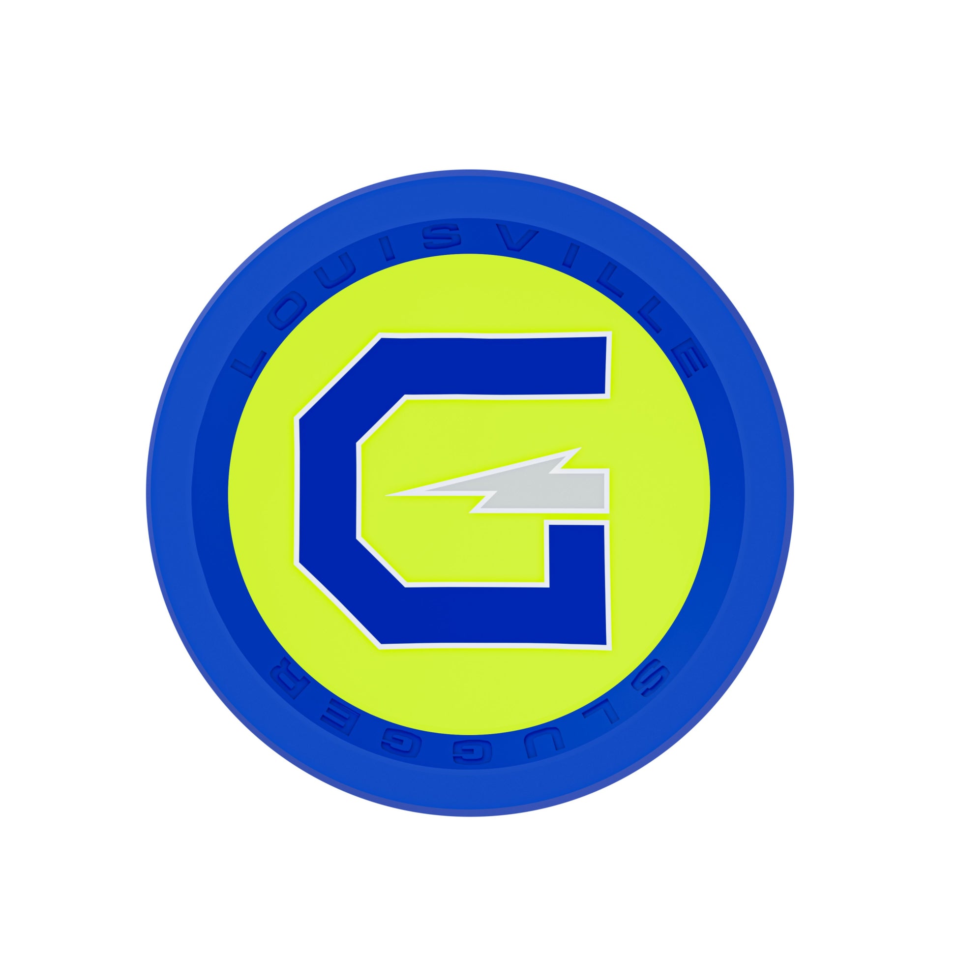 A photo of the Louisville Slugger Genesis 1PC Endload Slo-Pitch Bat in colour blue and yellow.