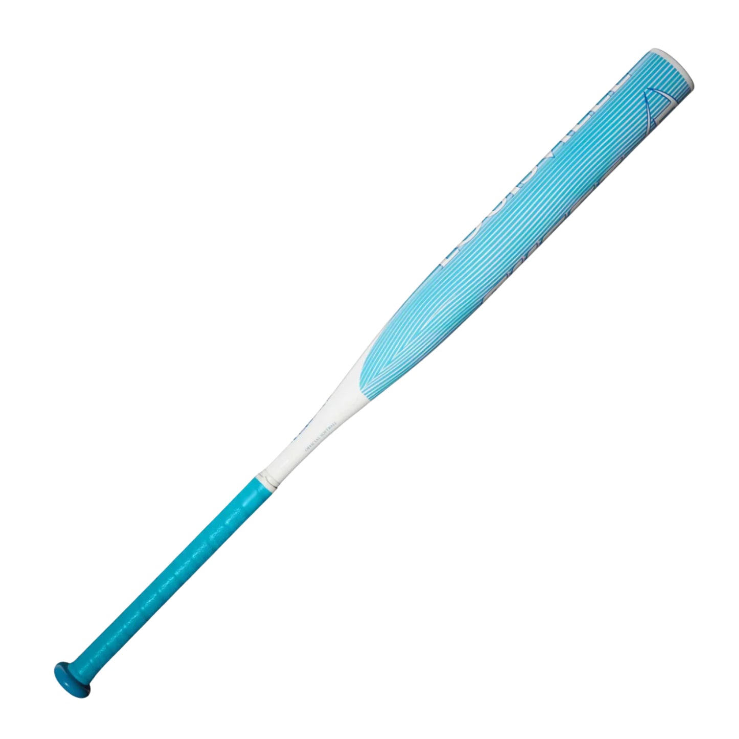 A photo of the Louisville Slugger 2025 Quest (-12) Fastpitch Bat in colour teal and white.