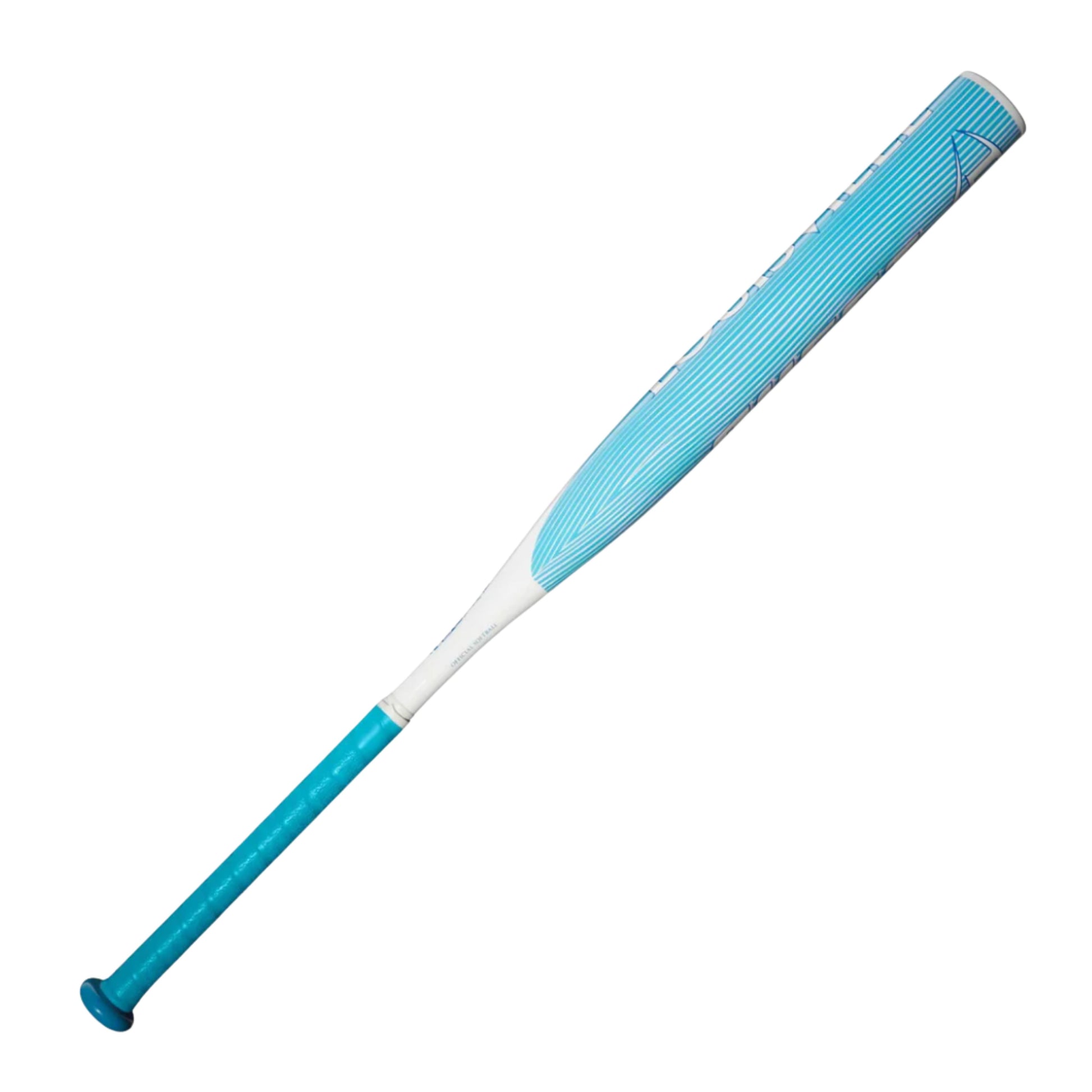 A photo of the Louisville Slugger 2025 Quest (-12) Fastpitch Bat in colour teal and white.