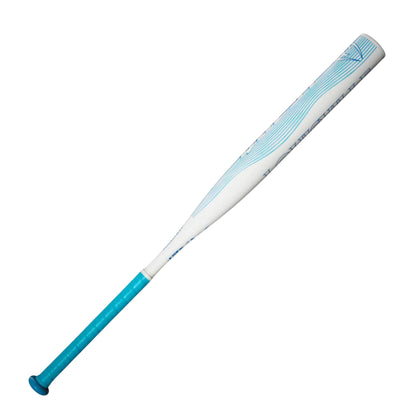 A photo of the Louisville Slugger 2025 Quest (-12) Fastpitch Bat in colour teal and white.