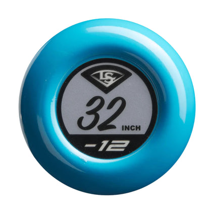 A photo of the Louisville Slugger 2025 Quest (-12) Fastpitch Bat in colour teal and white.