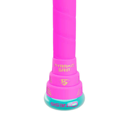 Louisville Slugger 2026 Genesis Scott Hartling 2PC Endload USSSA Slo-Pitch Bat in colour blue and pink.