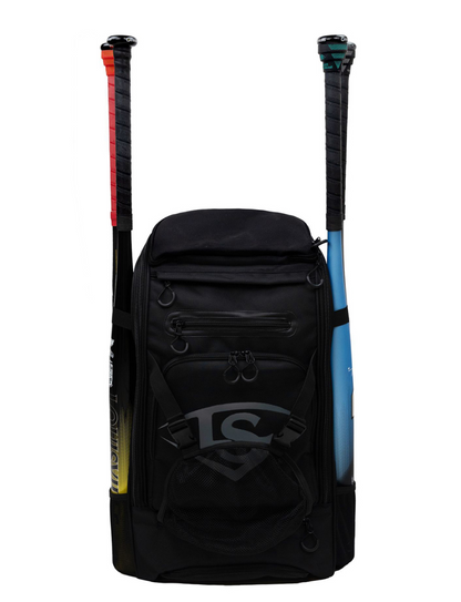 A photo of the Louisville Slugger Genesis Backpack in colour black.