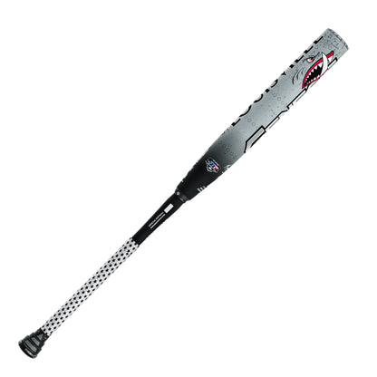 A photo of the Louisville Slugger 2026 Genesis Matt Brady 2 Piece Maxload 12" Slo-Pitch Bat in colour black and white.