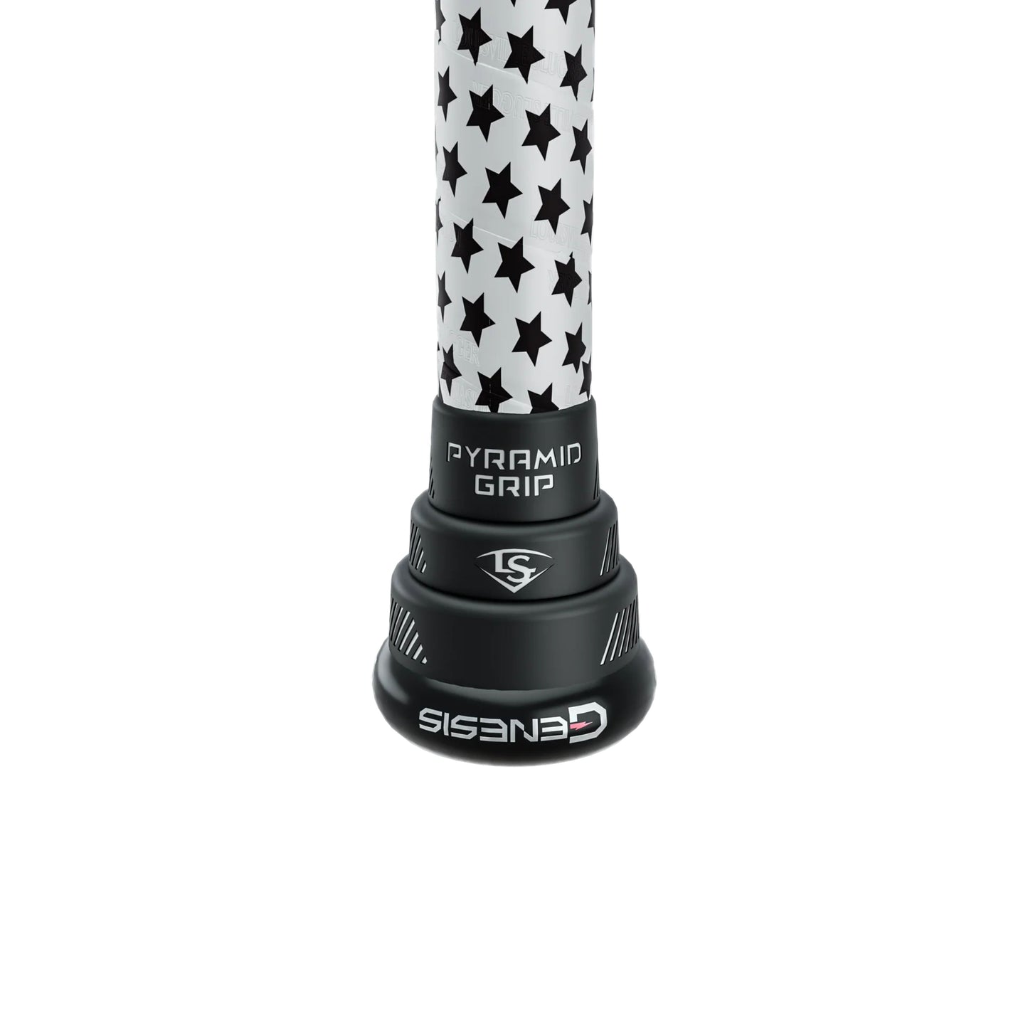 A photo of the Louisville Slugger 2026 Genesis Matt Brady 2 Piece Maxload 12" Slo-Pitch Bat in colour black and white.
