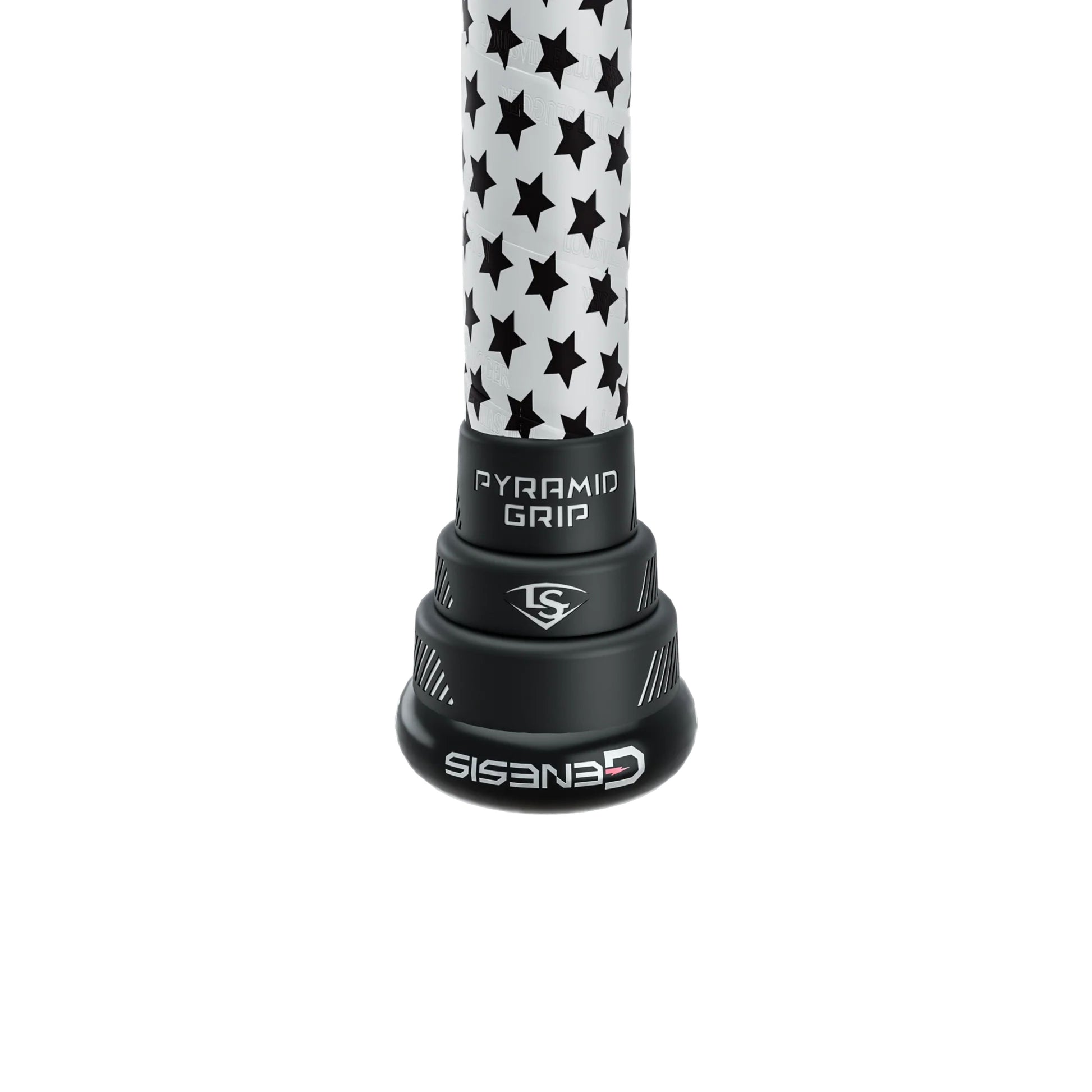 A photo of the Louisville Slugger 2026 Genesis Matt Brady 2 Piece Maxload 12" Slo-Pitch Bat in colour black and white.