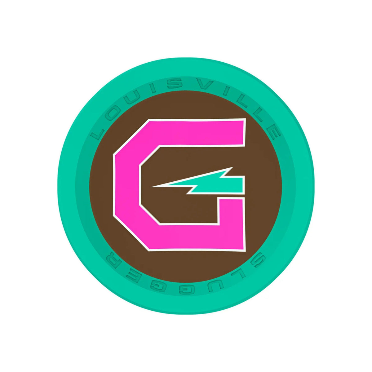 A photo of the Louisville Slugger Genesis "Ice Cream" 1PC Endload Slo-Pitch Bat in colours brown, green and pink.