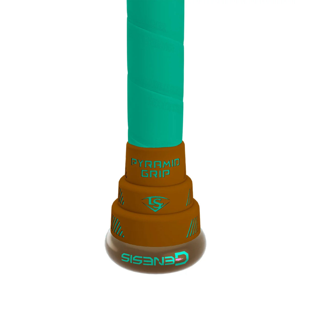 A photo of the Louisville Slugger Genesis "Ice Cream" 1PC Endload Slo-Pitch Bat in colours brown, green and pink.