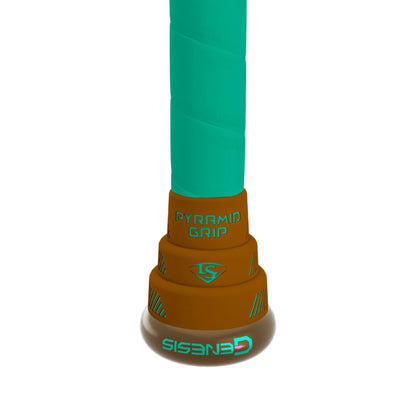 A photo of the Louisville Slugger Genesis "Ice Cream" 1PC Endload Slo-Pitch Bat in colours brown, green and pink.