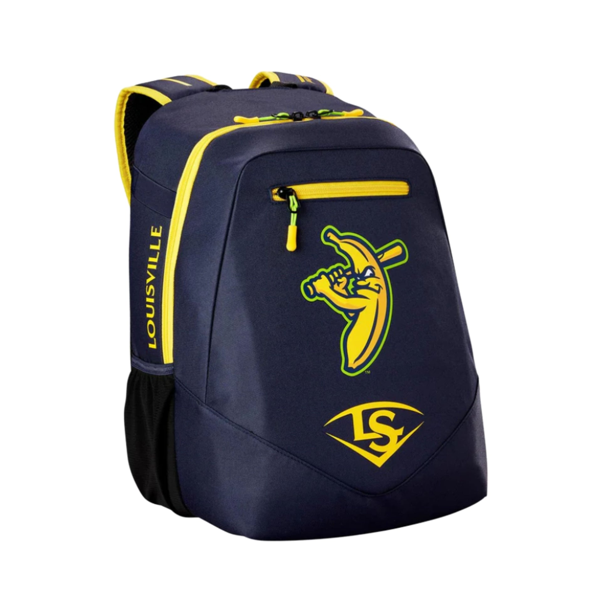 A photo of the Louisville Slugger Savannah Bananas Powerized Stick Pack in colour navy and yellow.