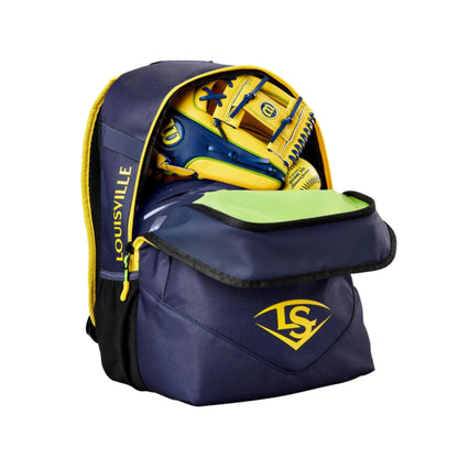 A photo of the Louisville Slugger Savannah Bananas Powerized Stick Pack in colour navy and yellow.