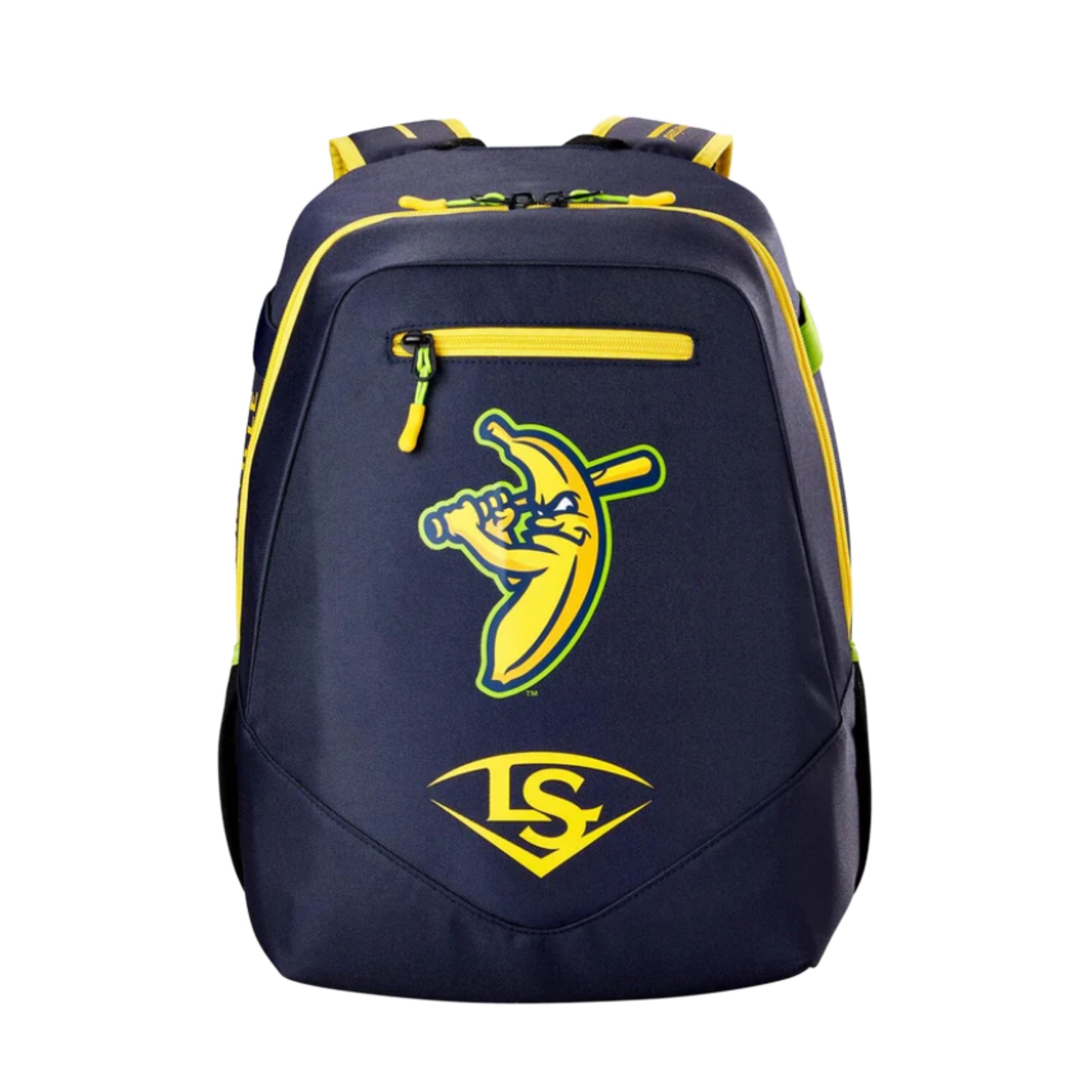 A photo of the Louisville Slugger Savannah Bananas Powerized Stick Pack in colour navy and yellow.
