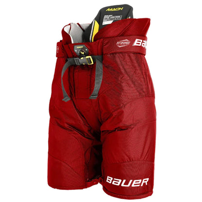 A photo of the Bauer Supreme Mach Senior Hockey Pants in colour red. Front view.