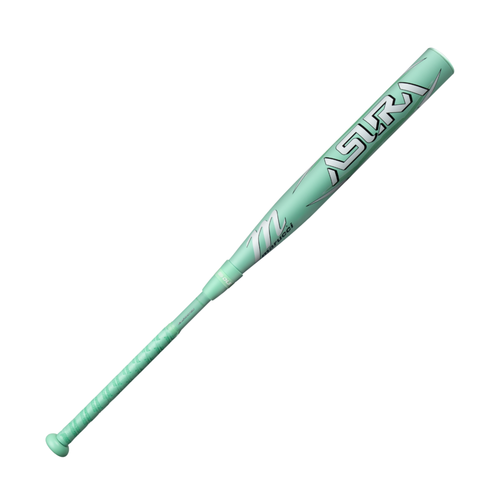 A photo of the Marucci ASURA (-10) Fastpitch Baseball Bat in colour teal with white logo.