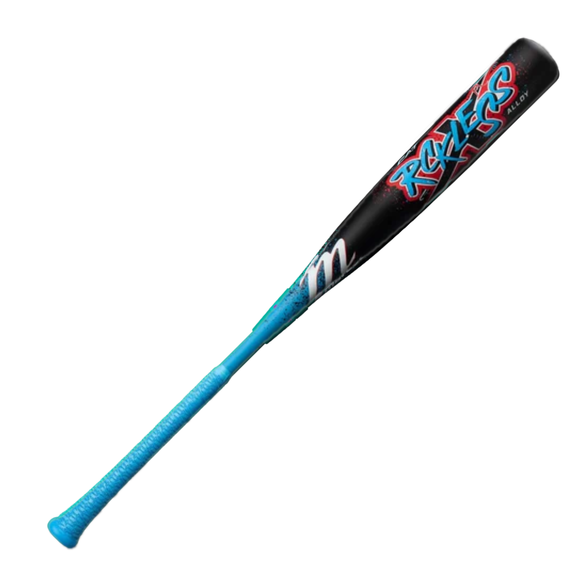 A photo of the Marucci CAT X Rckless (-10) USSSA Baseball Bat in colour black and blue.