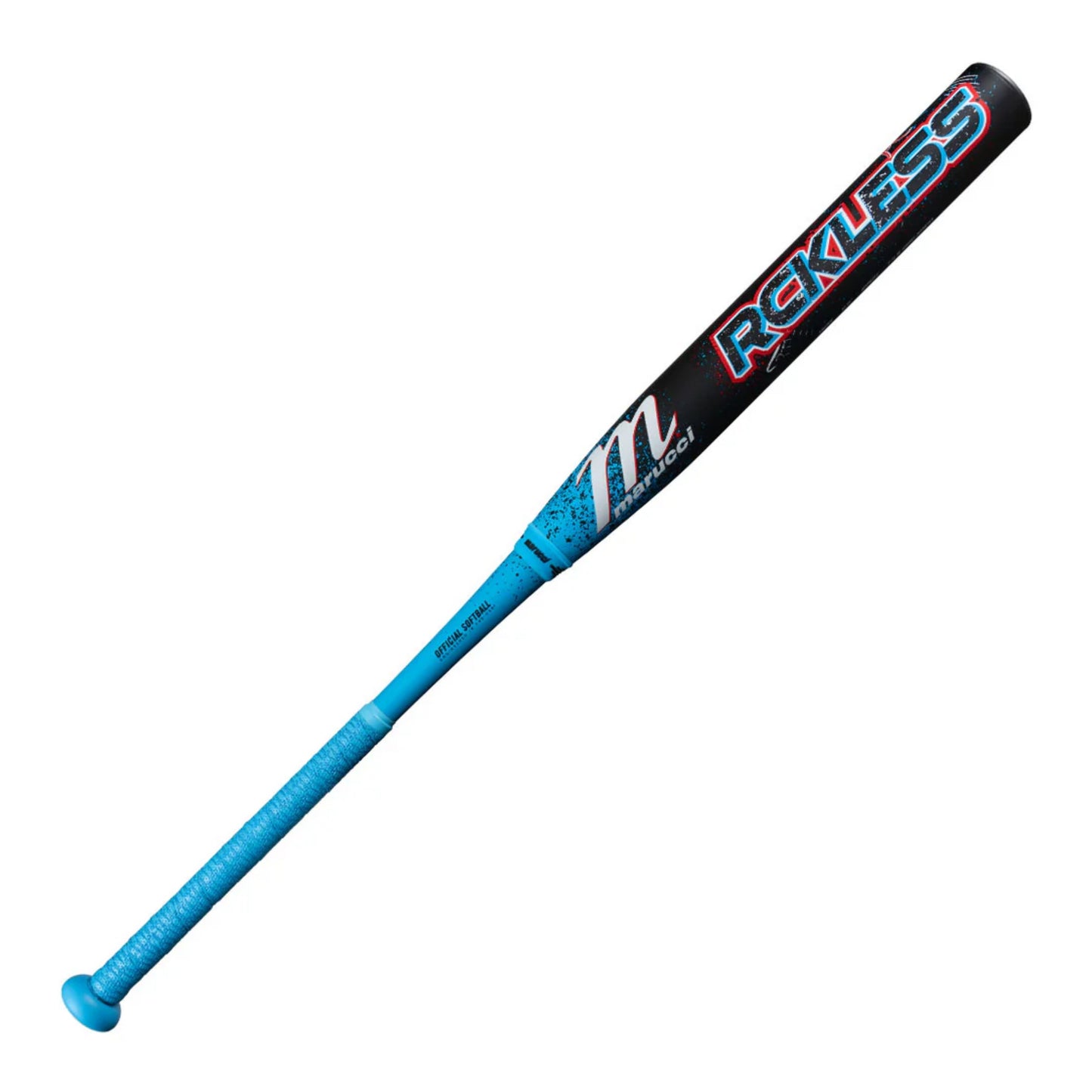 A photo of the Marucci RCKLESS Green Loaded 12.75" Slo-pitch Bat in colour black and blue.