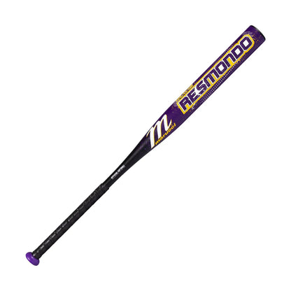 A photo of the Marucci RCKLESS Resmondo 1-Piece Loaded 12.75" Barrel USSSA Slo-pitch Bat in colour purple and gold.