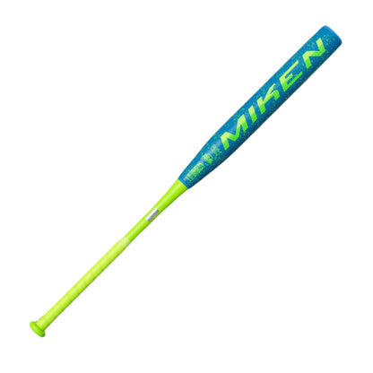 A photo of the Miken Freak Splatter 13.5" Maxload USSSA Slo-Pitch Softball Bat  in colour teal and green.