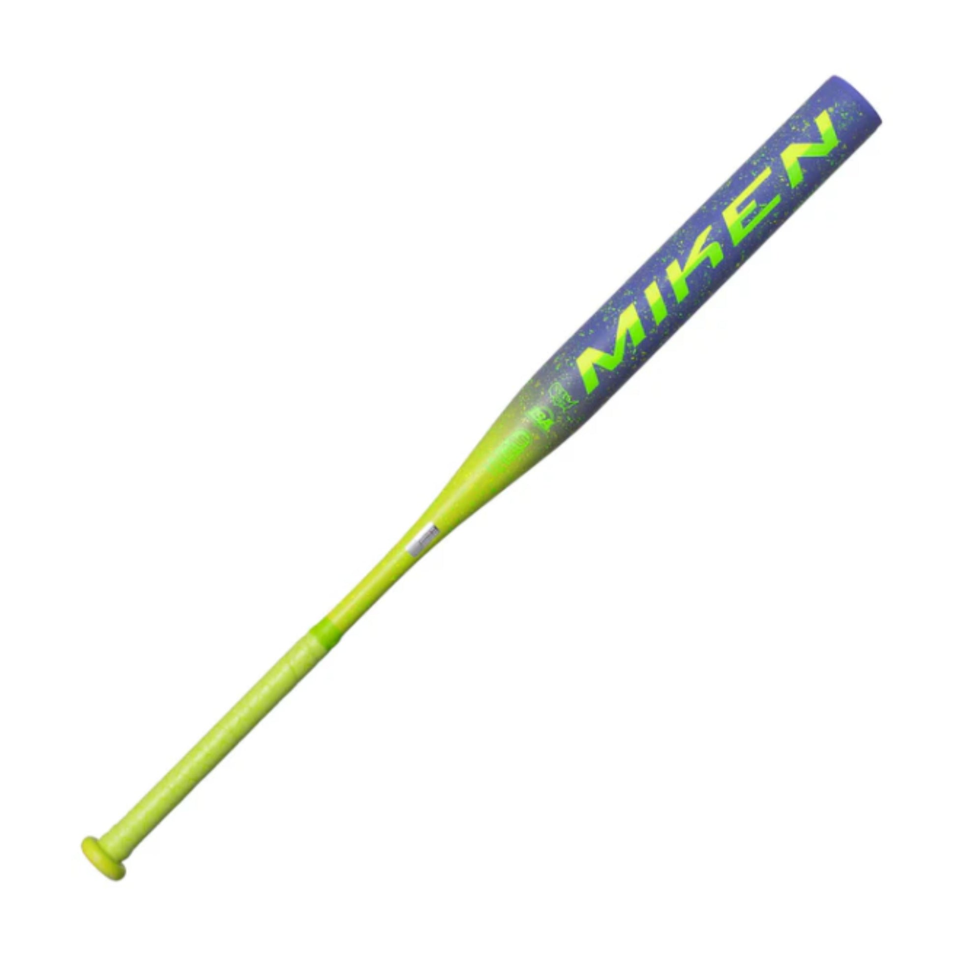 A photo of the Miken Freak Splatter 13" Maxload USSSA Slo-Pitch Softball Bat in colour black and green.