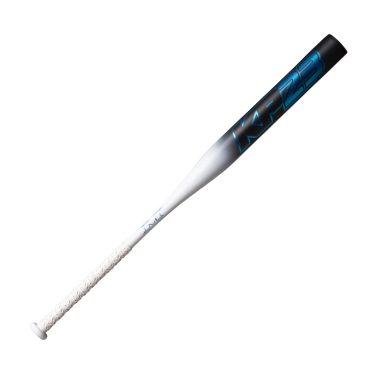 A photo of the Miken KP23 One-Piece Maxload - 12.75" Barrel Slo-Pitch Bat in colour white and black.